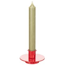 Artículo Pequeños portavelas rojos para velas cónicas de 8 cm, 3 unidades.