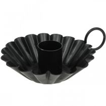 Artículo Candelero negro Candelero decoración de mesa de metal Ø9.5cm H3cm