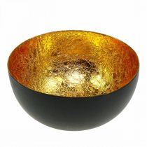 Decoración de mesa Cuenco navideño oro negro Ø8cm H4cm