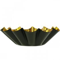 Artículo Portavelas de Navidad, decoración navideña, molde para hornear negro dorado, Ø12 cm, 2 unidades