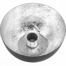 Artículo Candelero Negro Plata Candelero Ø13cm H6.5cm