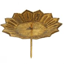 Artículo Portavelas enchufable aspecto antiguo dorado para velas de pilar Ø11cm 4ud