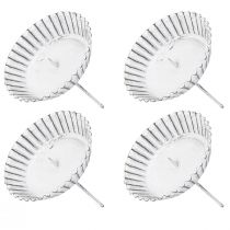 Artículo Portavelas enchufable molde para tarta blanco Ø10cm 4ud