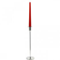 Artículo Candelabro de metal plateado con decoración para velas de palo Al 31cm