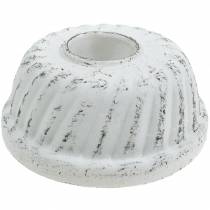 Artículo Portavelas Molde para hornear Bundt cake Shabby Chic Blanco Ø7,2cm H3cm 2uds