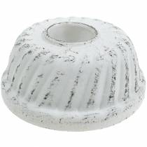 Artículo Candelero Gugelhupf Molde para hornear Shabby Chic Blanco Ø7,2cm H3cm