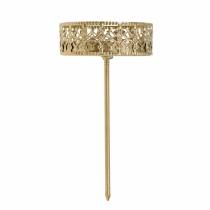 Artículo Portavelas de filigrana para enchufar dorado Ø6,4cm H12,5cm 4 piezas aspecto antiguo