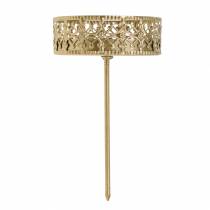 Artículo Portavelas florales para enchufar dorado Ø7,4cm H12,5cm 4 piezas aspecto antiguo
