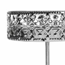 Artículo Portavelas florales para enchufar en plata Ø7,4cm H12,5cm aspecto antiguo 4 piezas