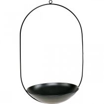 Artículo Cuenco decorativo para colgar aro de metal negro Decoración Scandi 28 × 54cm