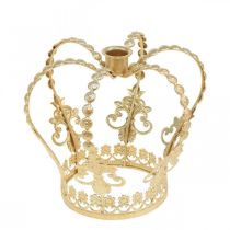 Corona de candelabro, decoración de mesa, Adviento, corona de metal Dorado Ø14cm H13cm