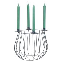 Artículo Portavelas cesta de malla gris metálico Ø25/10,5cm juego de 2