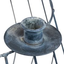 Artículo Portavelas cesta de malla gris metálico Ø25/10,5cm juego de 2