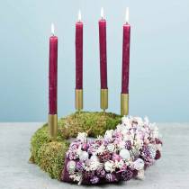 Artículo Portavelas para velas de palo estrecho dorado Ø2,2cm H15cm 4ud