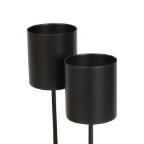 Portavelas para enchufar portavelas negro Ø3,5cm 4 piezas