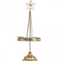 Artículo Candelabro Pilar Vela Estrella Oro Ø23cm H49.5cm