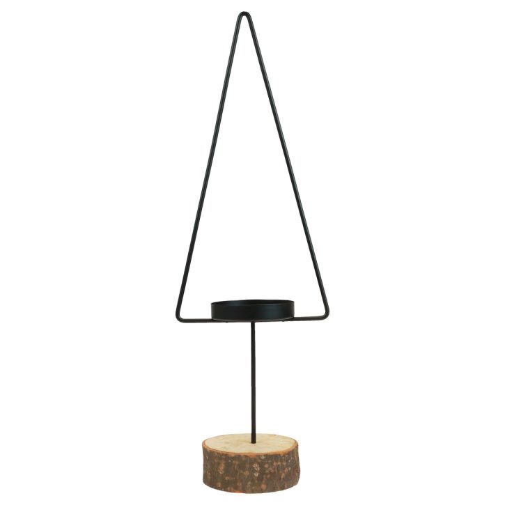 Portavelas Navidad, portavelas de metal negro 37cm