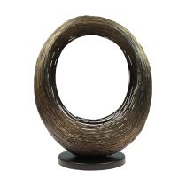 Candelero escultura decorativa de metal portavelas Al. 33,5 cm