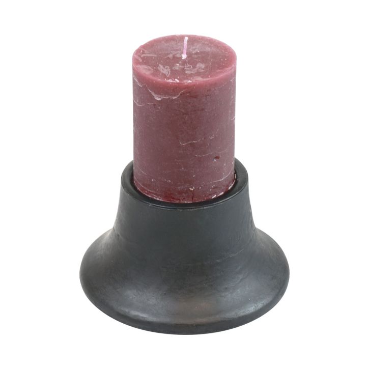 Artículo Candelabro portavelas negro cerámica Ø12,5cm H7cm
