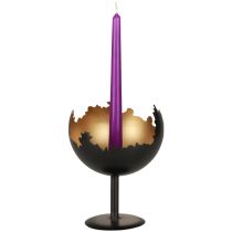 Decoración de mesa portavelas navideño metal 19cm Ø15cm