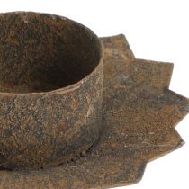 Artículo Portavelas para pegar portavelas marrón H8.5cm 4uds
