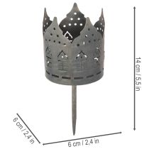Artículo Portavelas con punta, portavelas en forma de casa para velas cilíndricas, 6 cm, 2 unidades