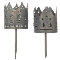 Artículo Portavelas con punta, portavelas en forma de casa para velas cilíndricas, 6 cm, 2 unidades