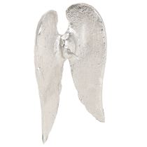 Artículo Alfileres de vela Alas de ángel navideñas plateadas 4×7cm 4 piezas
