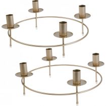Vela anillo velas de barra portavelas oro Ø33.5cm H11cm 2pcs
