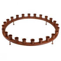 Artículo Anillo de vela para 24 velas de palo candelabro de metal marrón 43cm
