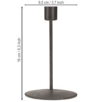 Artículo Candelabro de metal marrón antiguo H16cm 2 piezas