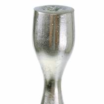 Artículo Portavelas plata antigua Al. 31 cm