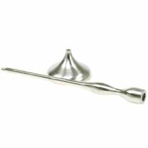 Artículo Portavelas plata antigua Al. 31 cm