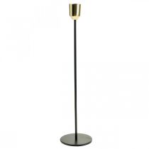 Artículo Candelabro, portavelas de metal, dorado / negro H33.5cm Ø2.2cm