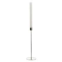 Artículo Portavelas de metal para velas cónicas plateado Ø2.2cm H28cm 2pcs