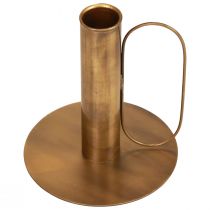 Candelero candelabro de metal aspecto latón Ø8,5cm