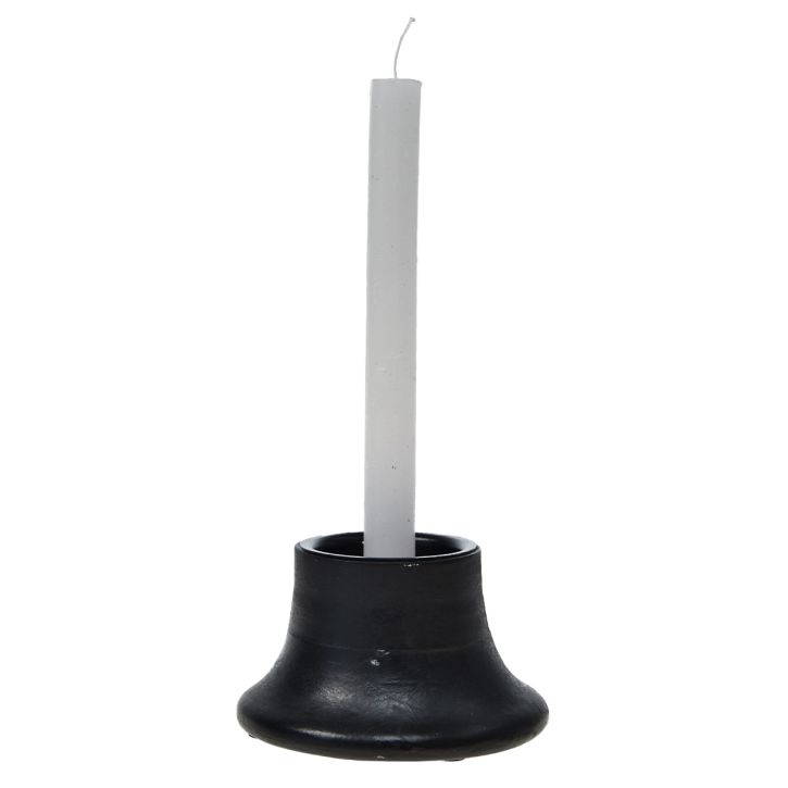 Artículo Candelabro portavelas negro cerámica Ø12,5cm H7cm