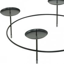 Artículo Candelabro para 4 velas Portavelas de metal negro Ø28,5cm 2uds