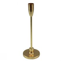 Artículo Candelero candelabro dorado metal Al. 26 cm