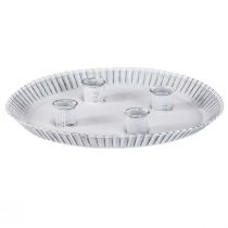Artículo Molde para tarta plato vela con 4 portavelas blanco Ø25cm