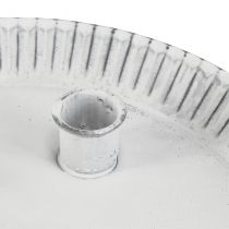 Artículo Molde para tarta plato vela con 4 portavelas blanco Ø25cm