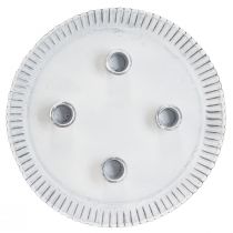 Artículo Molde para tarta plato vela con 4 portavelas blanco Ø25cm