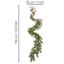 Artículo Rama de pino decorativa, guirnalda artificial para arreglos invernales, 190 cm.
