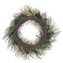 Artículo Corona de ramas de pino artificiales con piñas de 60 cm
