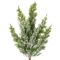 Artículo Rama de pino cubierta de nieve artificial para arreglos florales y decoraciones de Adviento, 40 cm, 3 unidades.