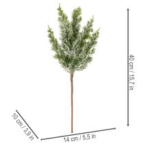 Artículo Rama de pino cubierta de nieve artificial para arreglos florales y decoraciones de Adviento, 40 cm, 3 unidades.