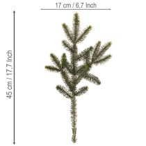 Artículo Rama de abeto artificial para decoración de mesas y arreglos florales, 45 cm, 3 unidades.