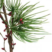Rama decorativa Rama de pino artificial con bayas verde, rojo 58cm