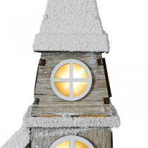 Artículo Casa de luz Iglesia de madera Iglesia de Navidad Iglesia de madera Al. 45 cm