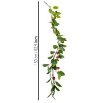 Artículo Guirnalda artificial de cerezas. Perfecta para una decoración natural. Aspecto floral. 160 cm.